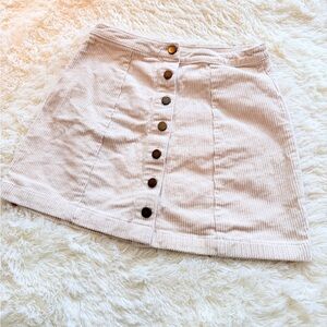 3/$20 Forever 21 Cream Corduroy A-Line Skirt